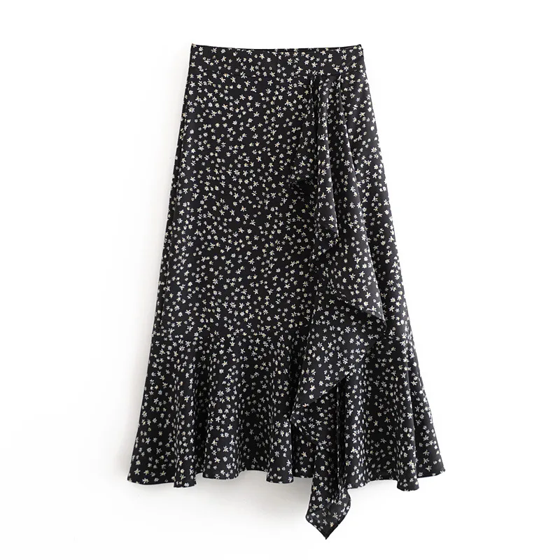 Летние пикантные Юбки-миди с цветочным принтом Женская длинная юбка в богемном