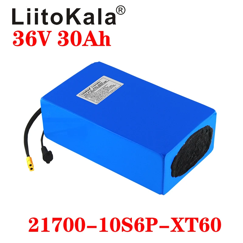 LiitoKala 36V 30ah 21700 10S6P батарея для электрического велосипеда 36В 30AH 1000W литиевая