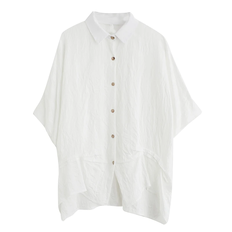 

COIGARSAM Plus Size Short Sleeve Shirt Womens tops Summer Women shirts Black White Green 1120