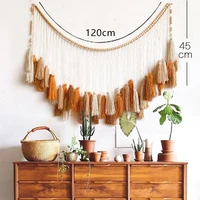 macrame boho decor wall tapestry curtain hand woven brown patchworksofa tapestry livingroom wall decor photography background