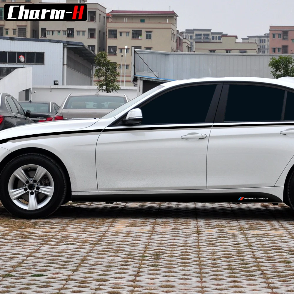 Виниловые наклейки на боковые юбки для BMW F30 F31 3 серии|Наклейки автомобиль| |