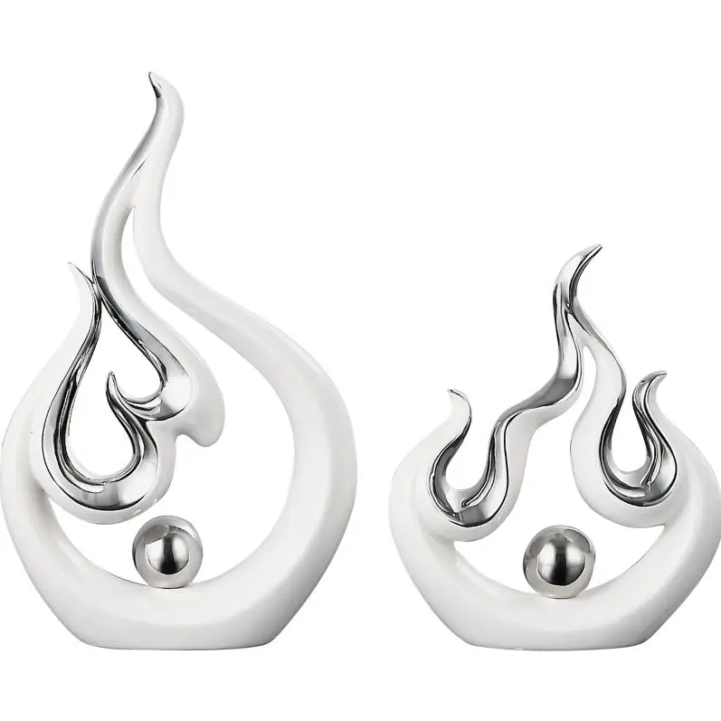 Современные креативные керамические аксессуары в форме белого огня украшения