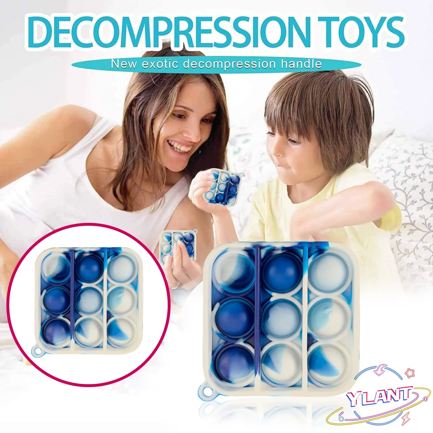 

Adult Child Funny Anti-stress Pop-You Fidget Keychain Mini Push Pop Bubble Sensory Toy Autism Needs Squishy Stress Reliever Toys