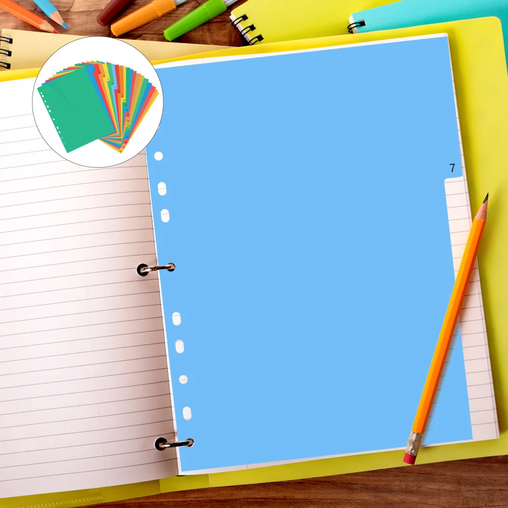 

20 Pages A4 Colorful Page Classified Lables Tab Dividers (Color Printed Number)