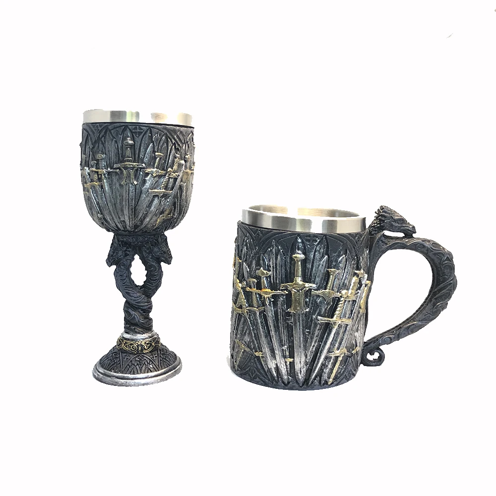 Игра престолов кружка Кубок из нержавеющей стали Смола 3D меч кластер для пива