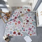 Коврики для дома с цветочным узором, коврик для кухни, коврик для ванной, коврики для входной двери, противоскользящие, можно разрезать, коврик для прихожей