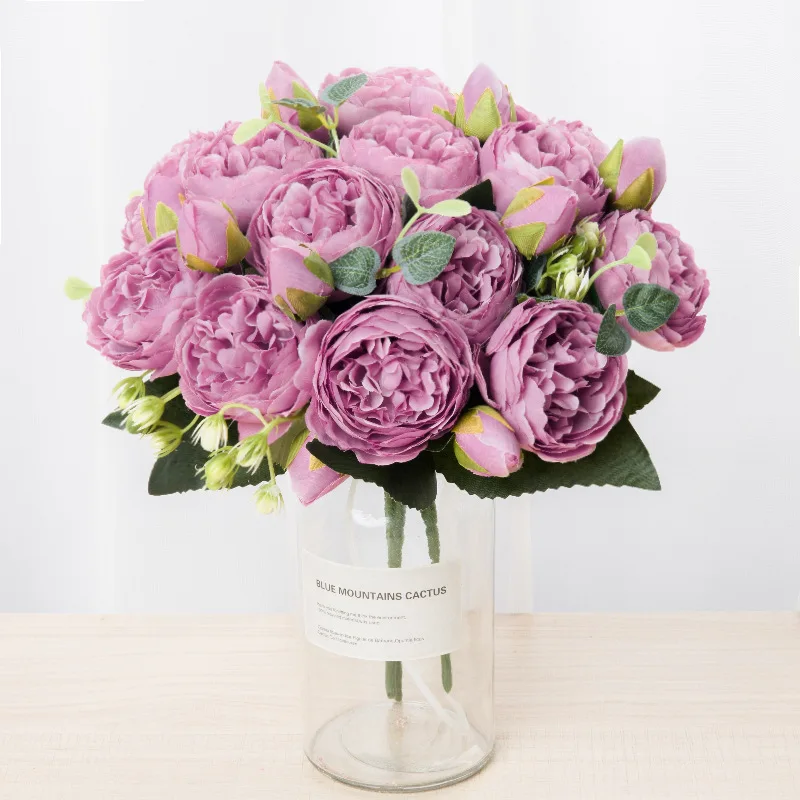 1 букет розы Розовый пион искусственные цветы украшение для дома свадебное