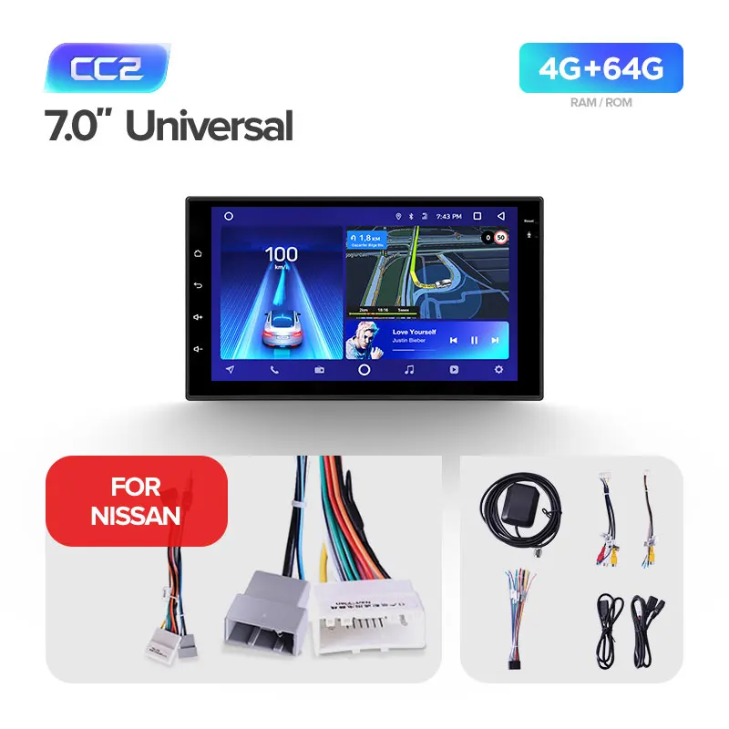 Nissan CC2 64G TEYES CC2 автомобильный мультимедийный плеер android 2 Din DVD для автомобиля Nissan almera qashqai juke Toyota Volkswagen Mazda Kia VW peugeot лада - Цвет: Nissan CC2 64G