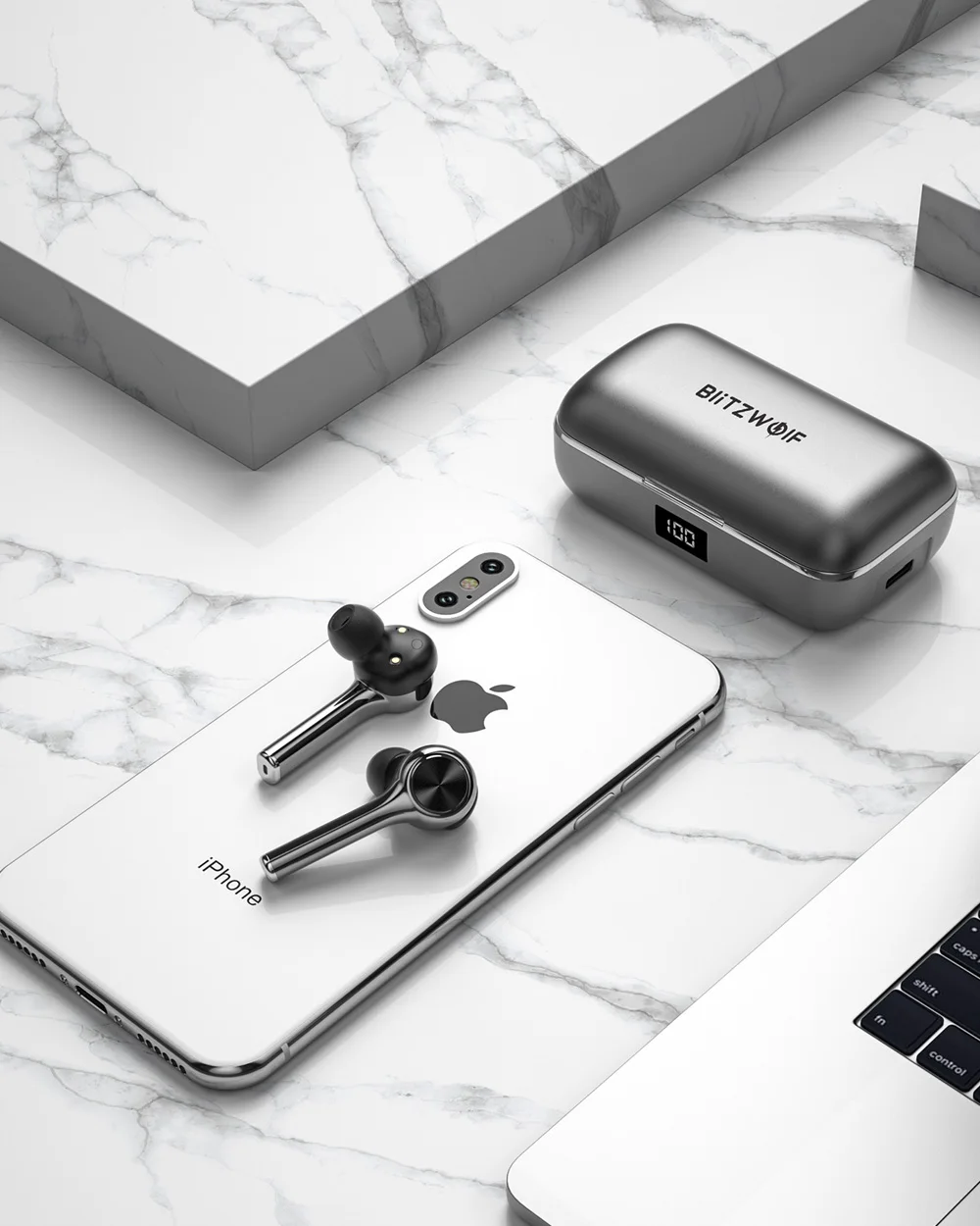 BlitzWolf BW-FYE6 наушники-вкладыши TWS bluetooth 5,0 Беспроводной наушники Graphene цифровой Дисплей сенсорный Управление двусторонний вызов наушники гарнитура