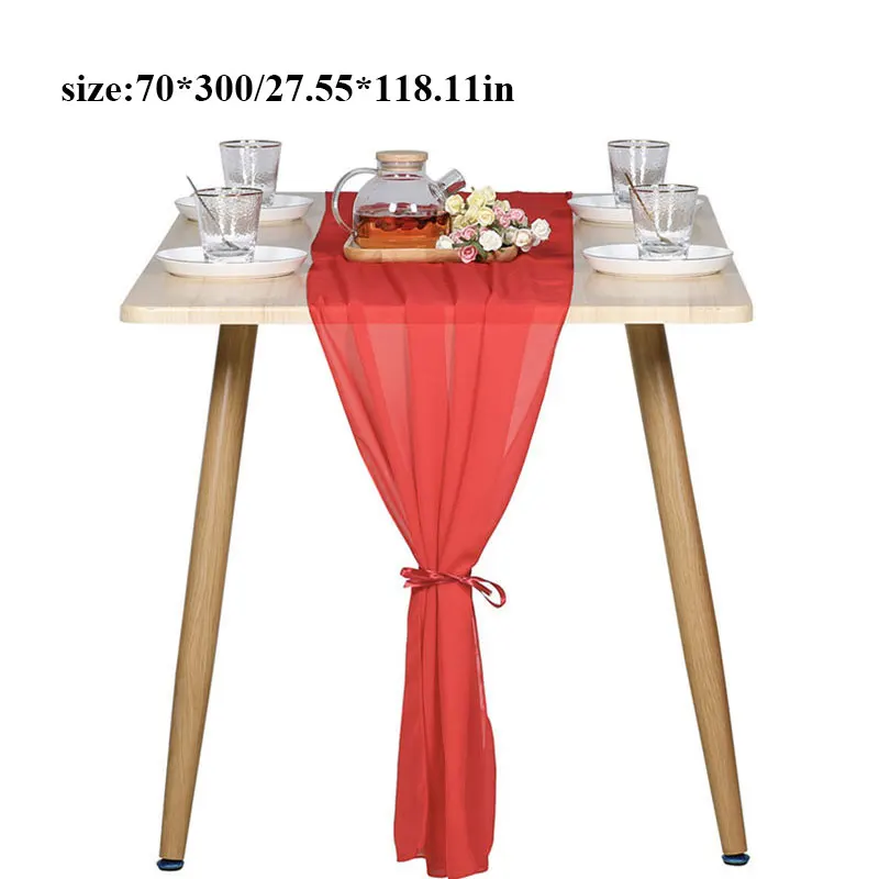 

Beautiful Chiffon Table Runner Multi-color Extra Long Romantic Sheer Table Runner Decoration American Wedding Table Runner