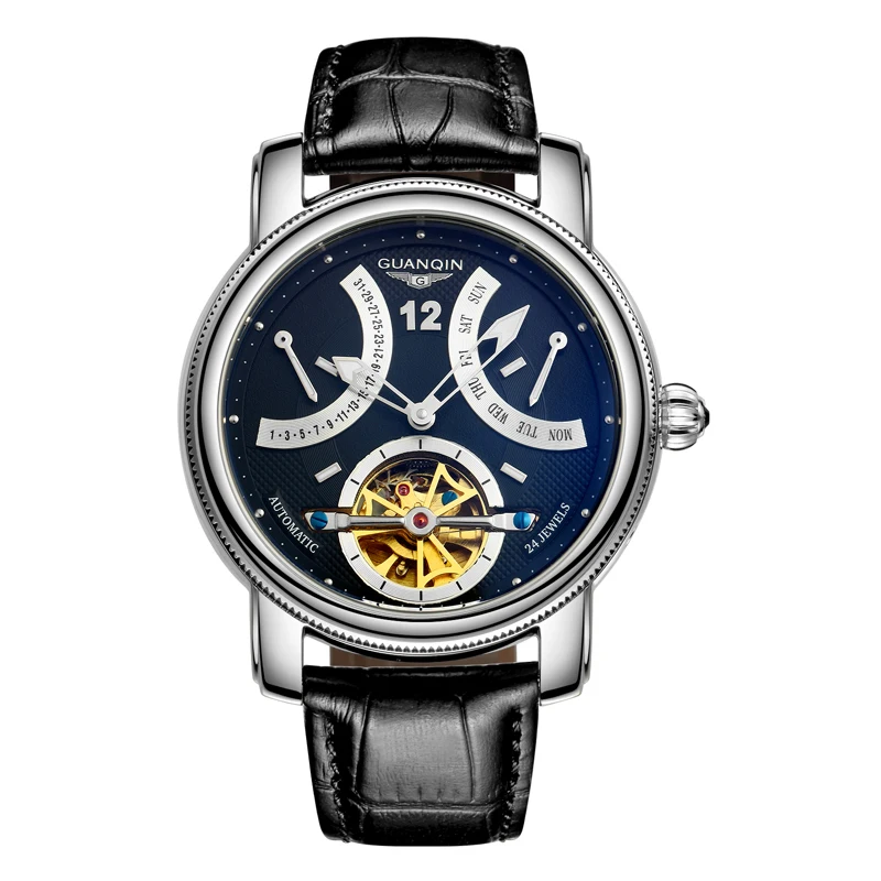 GUANQIN GJ16009 часы для мужчин люксовый бренд Tourbillon дизайн часы Мужские автоматические механические часы Reloj Relogio masculino - Цвет: 02