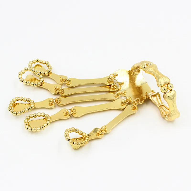 

1 Pc Women Gothic Punk Hand Skull Skeleton Halloween Bracelet Bangle Adjustable Bracelet Bangles Female Ladies Party Jewelry