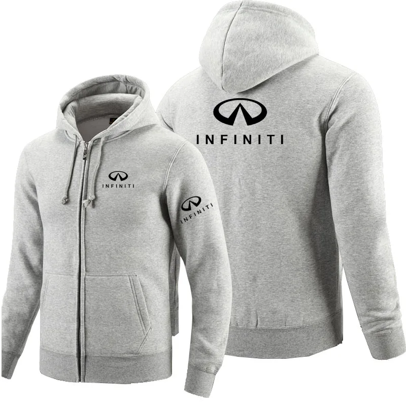 

Unisex Jackets Zipper Hoodies Infiniti logo Printed Hoodie Fleece Long Sleeve Man's zipper Jacket Sweatshirt