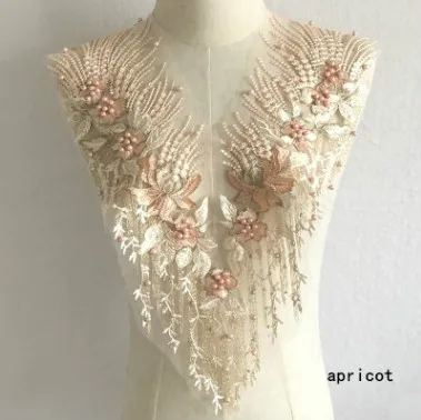 Кружевная Цветочная аппликация с вышивкой разноцветный бисер аксессуары для