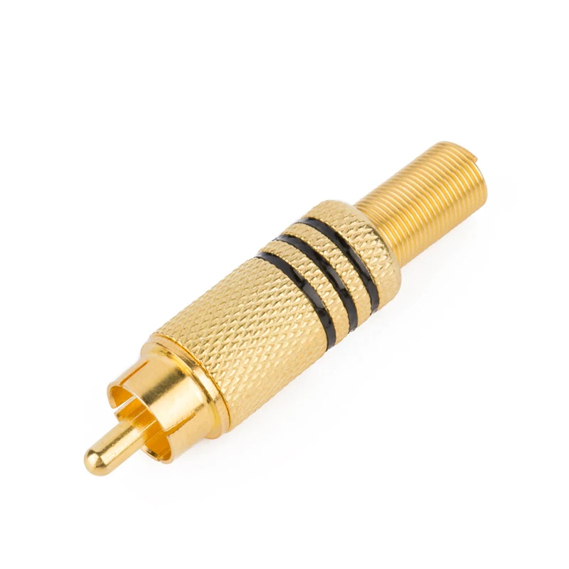 1 шт. Позолоченный разъем RCA Штекерный аудио-разъем с протектором кабеля |
