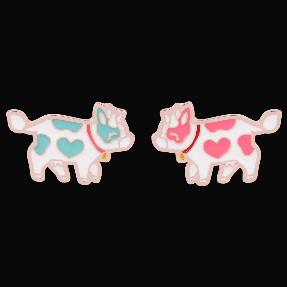 Симпатичная брошь в форме коровы эмалированная виде птицы из мультфильма