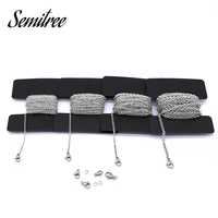 semitree 5 meterslot stainless steel cross chains link chain diy pendant necklace jewelry findings bracelets making accessories