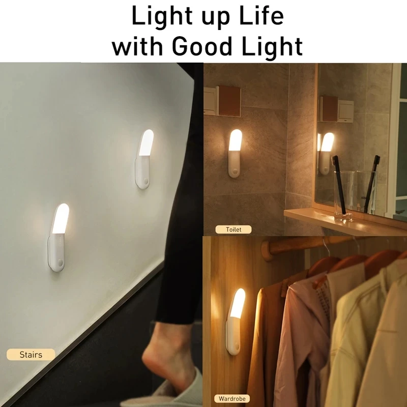 

LED Night Induction Light Human Motion Detection Lamp USB Rechargeable with Motion Sensor for Hallway TP-Hot