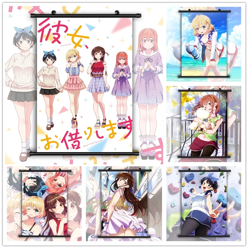 

Kanojo Okarishimasu Mizuhara Chizuru Sumi Mami Ruka HD Print Wall Poster Scroll