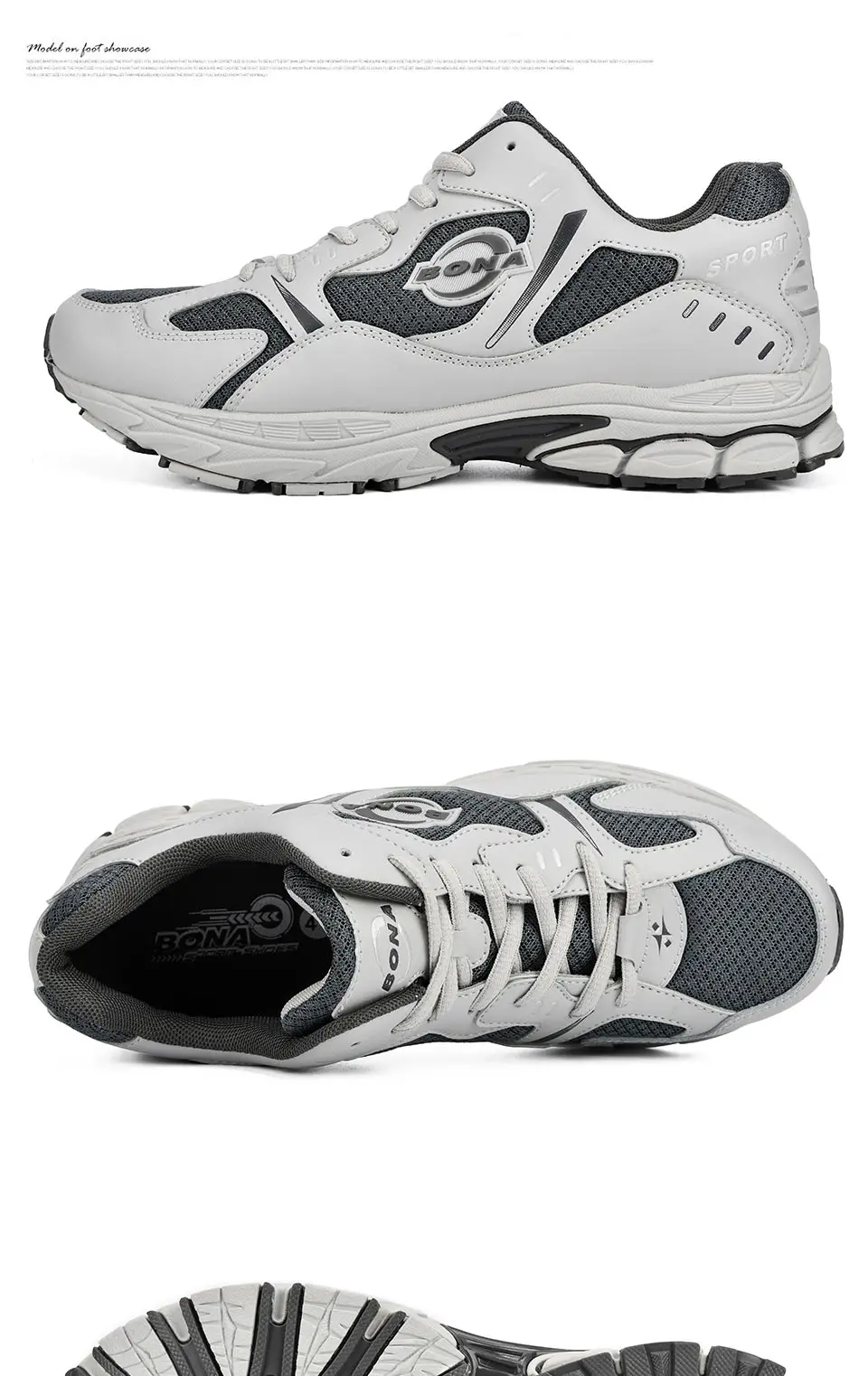 BONA Brand Sneakers Mesh Breathable Men Running Shoes Classical Fashion Outdoor Sport Shoes Male Low Tops Jogging Shoes