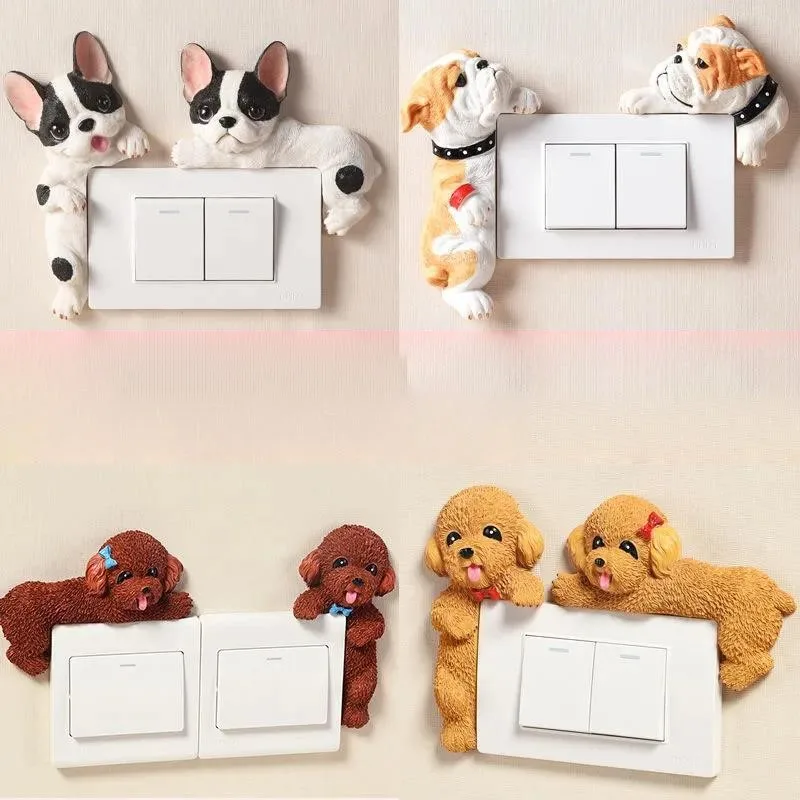 Милый мультяшный Тедди собака 3D фотоэтикетка Защитная крышка наклейка двойной