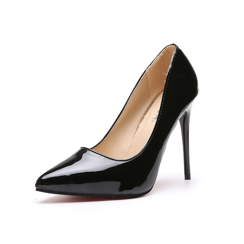 

Pointed high heels women's 2021 spring and autumn new patent leather sexy thin heel shallow mouth single shoe size 43