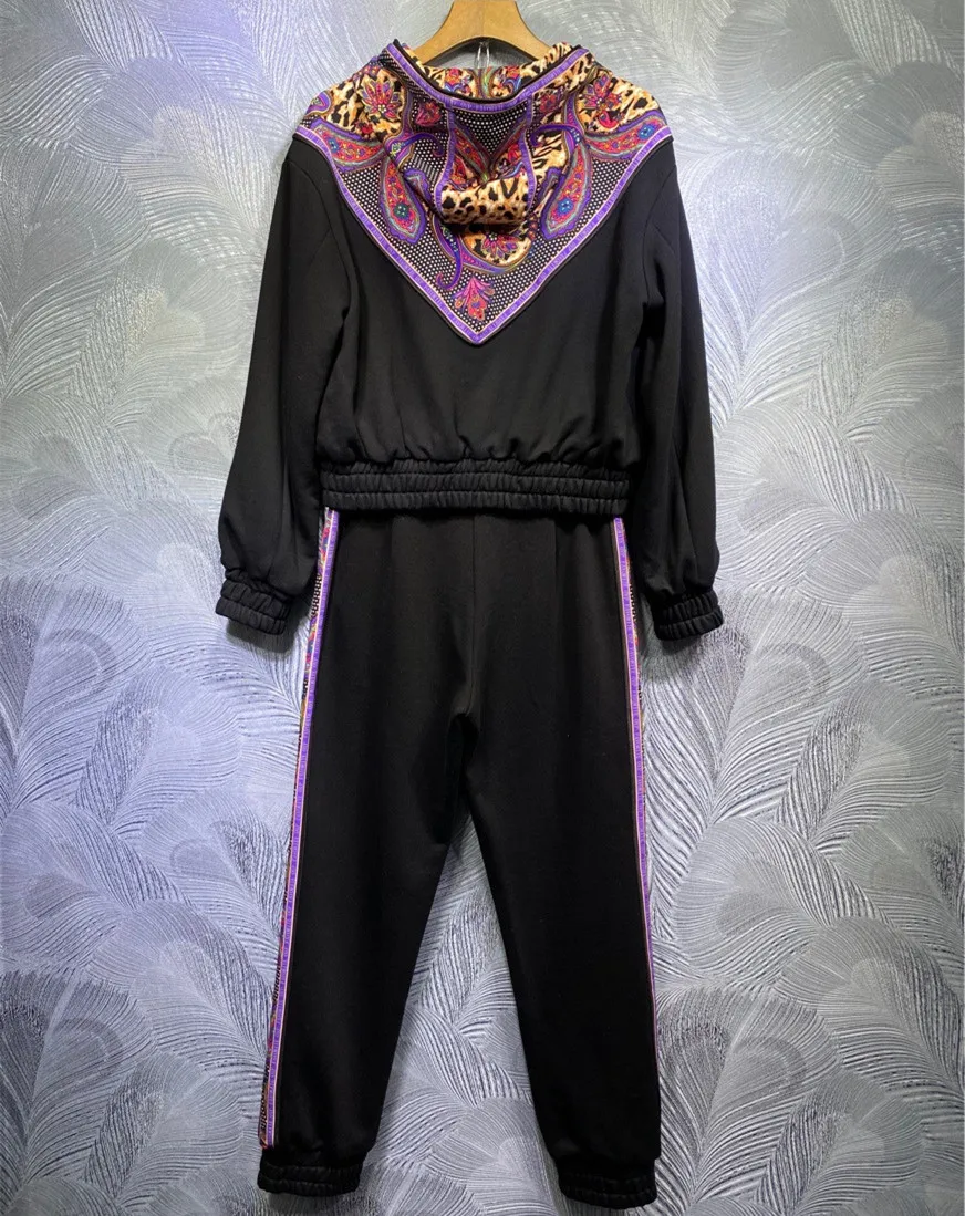 2021 Spring Autumn Women's sweat suit High quality hooded jackets+casual pants 2piece set C317