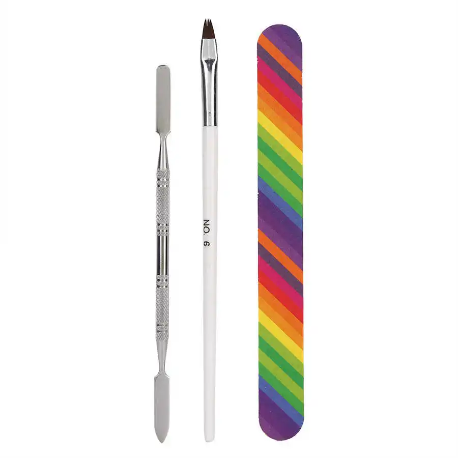 

8pcs Nail Extension Gel Nail File Steel Pusher Crystal Cup Brush Manicure Tool Set Nail Extension Kits Manicure Nail Accessories