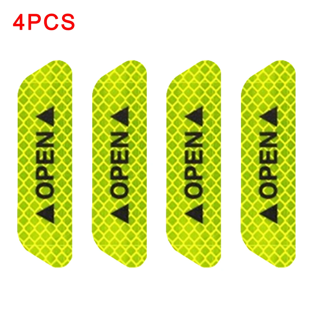 

4pcs/set Universal Reflective Stickers Warning Mark Bike Car Door Safety Reflective Tape Waterproof Decal Exterior Bicycle