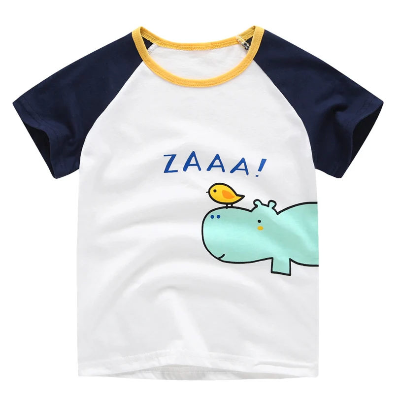 Летняя детская футболка для мальчиков; футболки с короткими рукавами для маленьких девочек с принтом короны; хлопковая детская футболка; футболки с круглым вырезом; Одежда для мальчиков