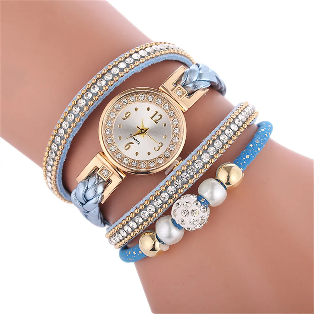 Beautiful Fashion Bracelet Watch for Ladies Wristwatches Diamond-studded Round Luxury bracelet Watch часы женские