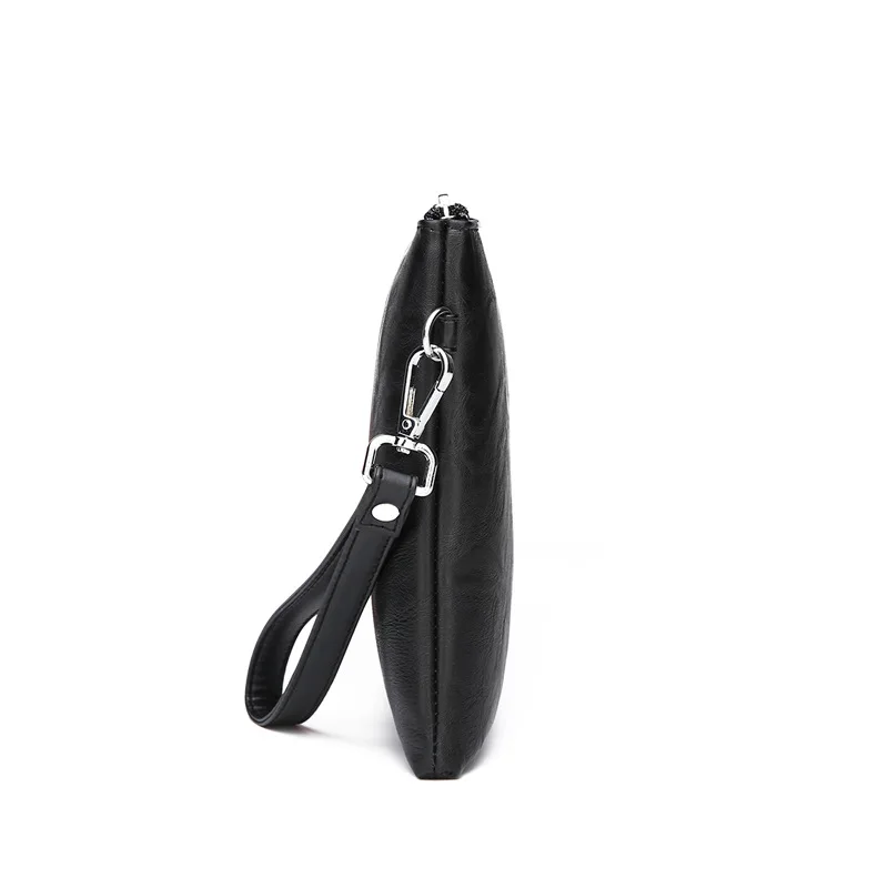 Кошельки мужские из натуральной кожи клатч на двойной молнии Длинный кошелек