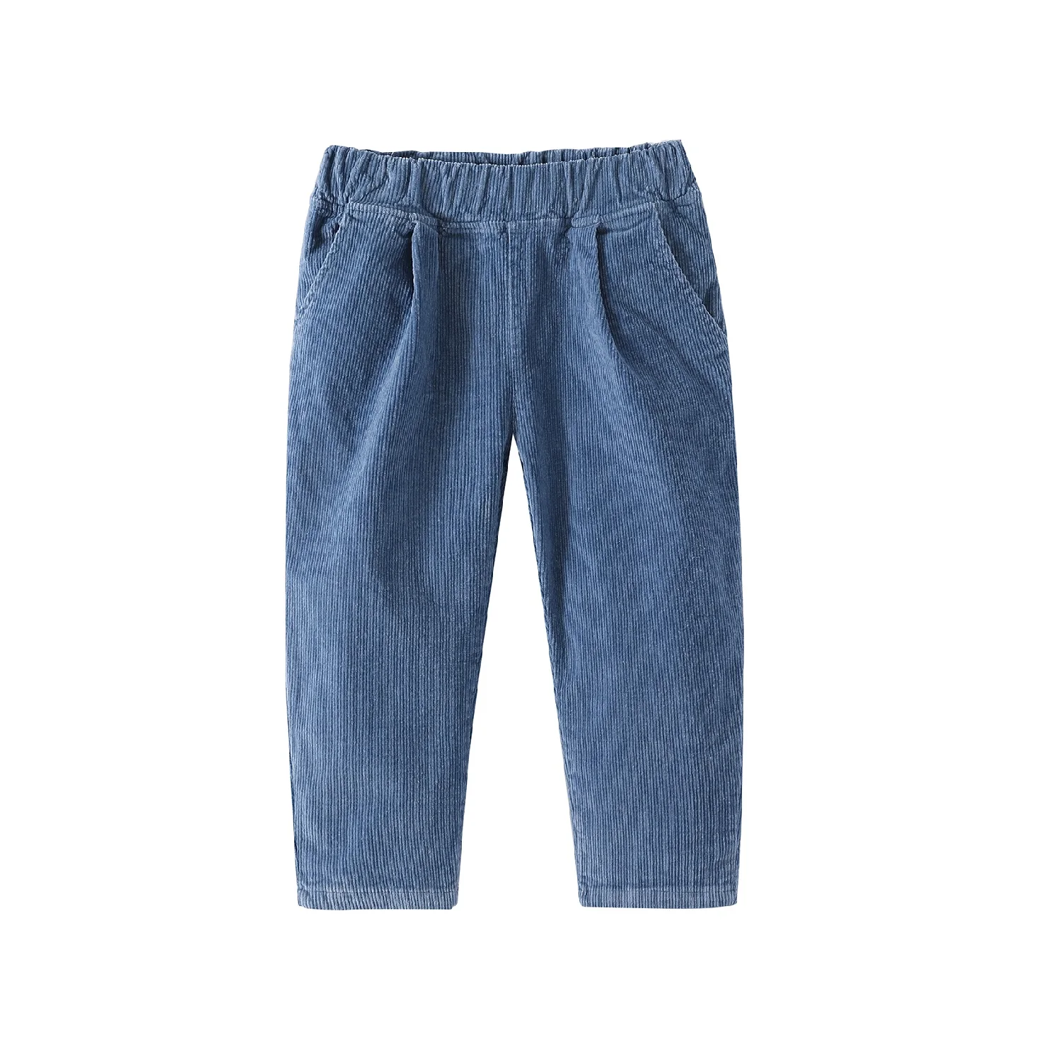 Mudkingdom Corduroy Boys Girls Pants Plain Elastic Waist for Kids Clothes Cotton Solid Pocket Children Clothing Spring Autumn