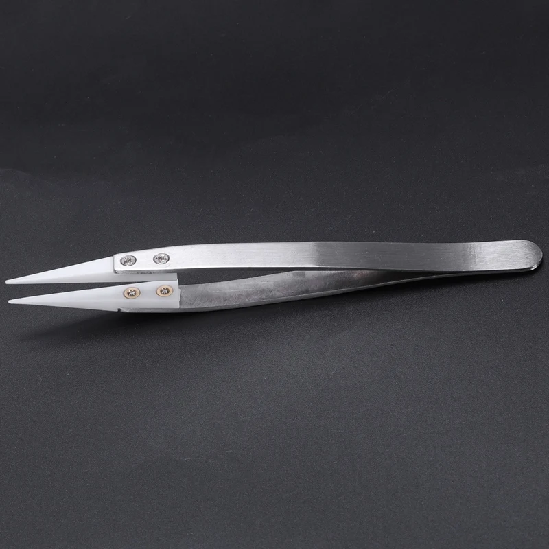 

HOT-Ceramic tweezers with stainless steel handle Refractory Acid-resistant Pointed tweezers