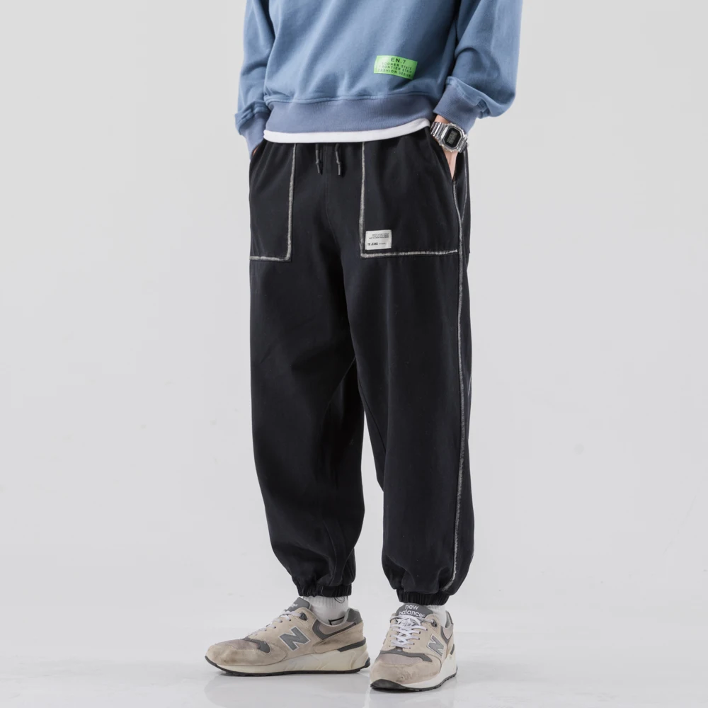 2019 японские Харадзюку Свободные мешковатые штаны мужские хип хоп шаровары