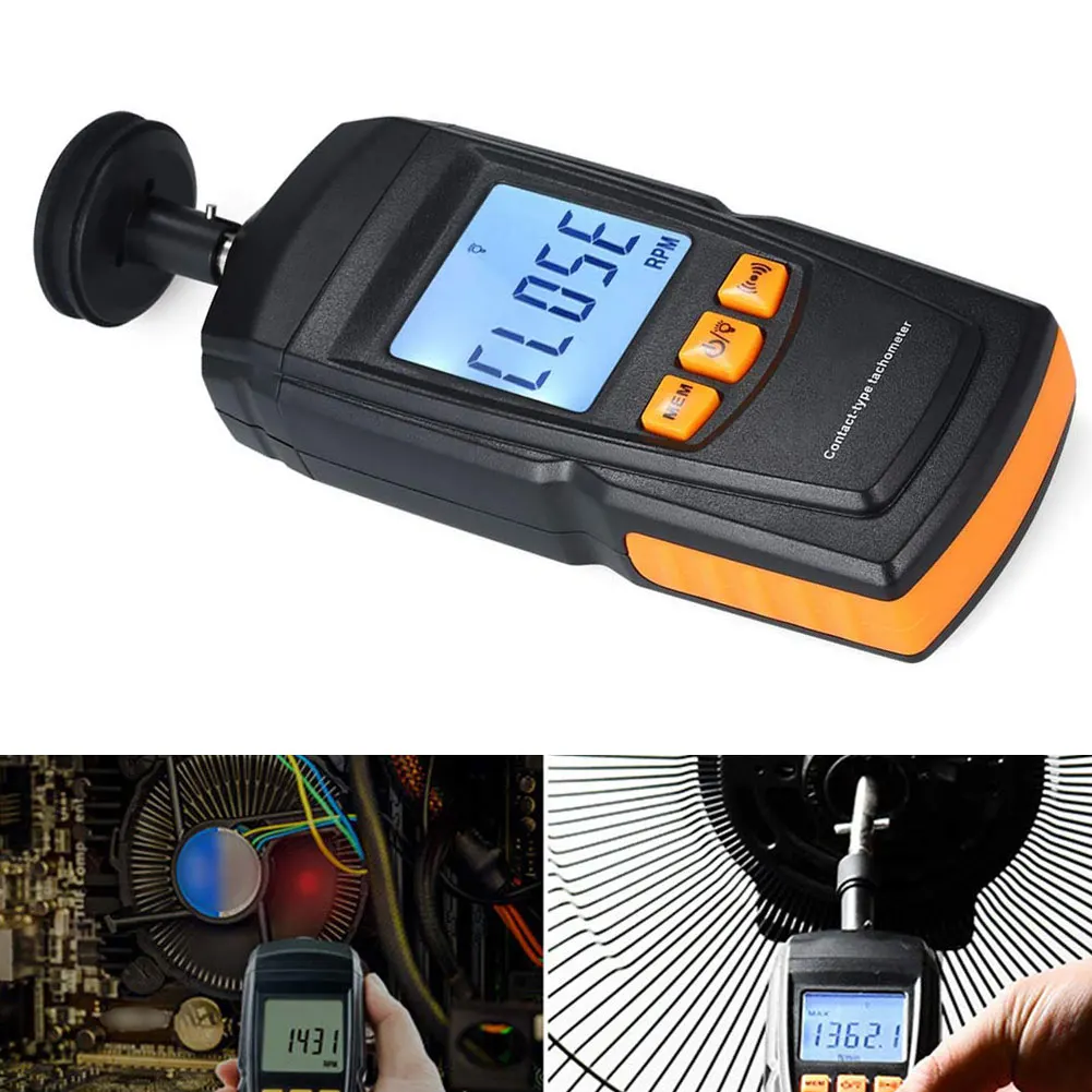 

Digital Tachometer 0.5-19999 Electrical LCD Backlight Contact Rotation Speed Measurement RPM Tester For Car Moto Accessories