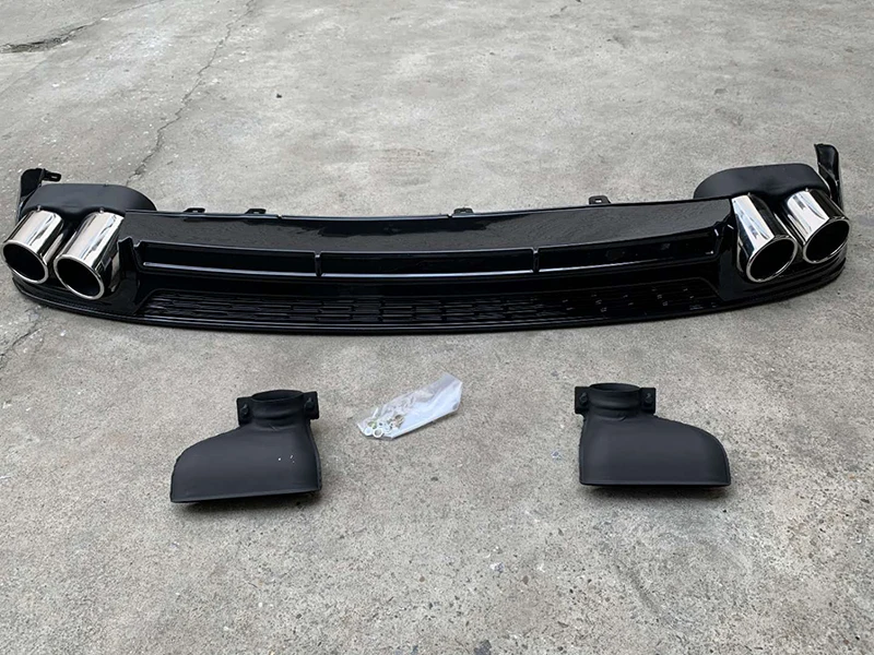 Для Audi A6 S6 Sline C8 2019 2020 2021 ABS задний бампер спойлер диффузор багажник с выхлопными