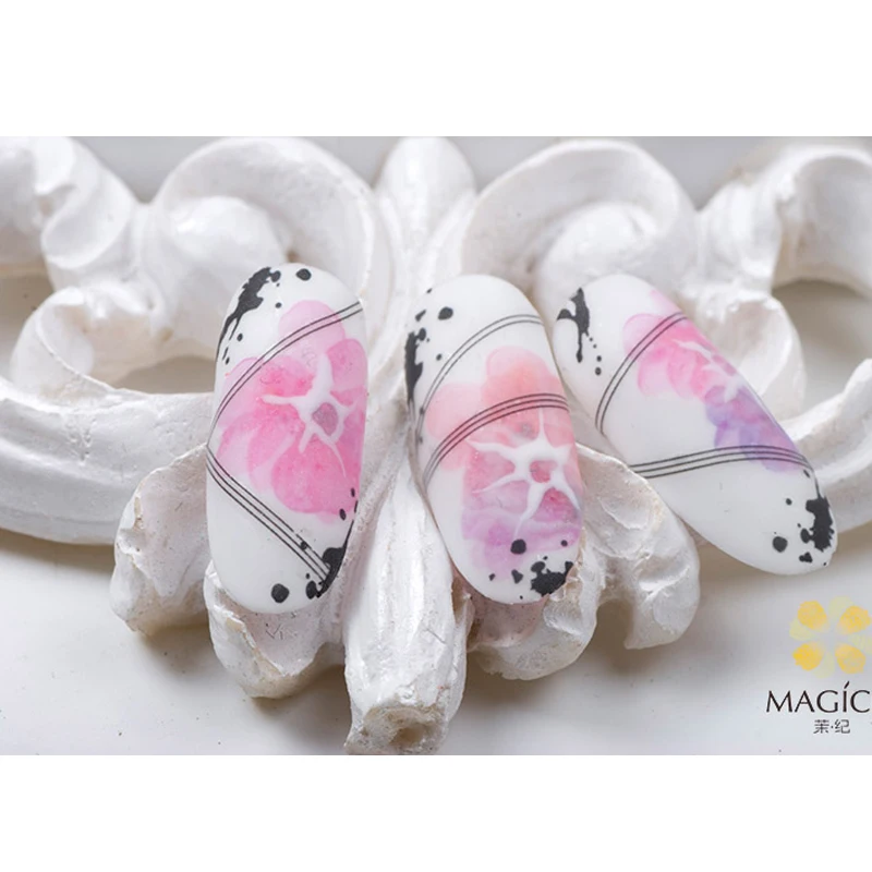 1 лист NailMAD мраморные цветы наклейки для дизайна ногтей ультратонкие 3D цветочный