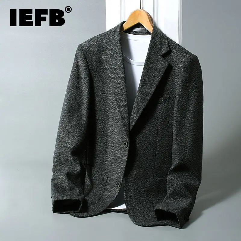

IEFB Autumn And Winter New Men's Suit Coat Men's Youth Casual Single Breasted Blazer Black Grey Khaki OL Style Jackets 9Y8956