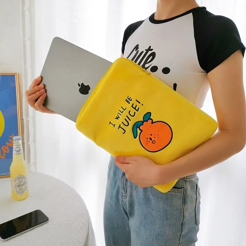 

Дизайнерская Оранжевая Сумка 10,5, 11 дюймов, чехол для Ipad Mac, милые корейские модные сумки для Ipad, хлопковая дорожная деловая сумка 2021