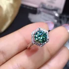 Простой Изящный Мальдивские Острова 1 каратный кольца для Для женщин блеск сине-зеленый камень кольцо для помолвки, романтическое свадебное ювелирное изделие