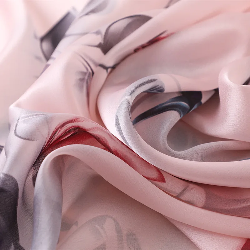 

Poncho Spring and Summer Women Scarf New Pashmina Shawl Printed Cape Silky Satin Tippet Muffler Scarves Flower All-Match
