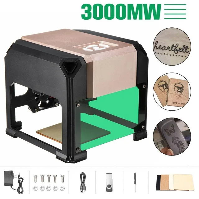 Мини USB 3000 МВт лазерный гравировальный станок с ЧПУ 110V220V DIY домашний гравер