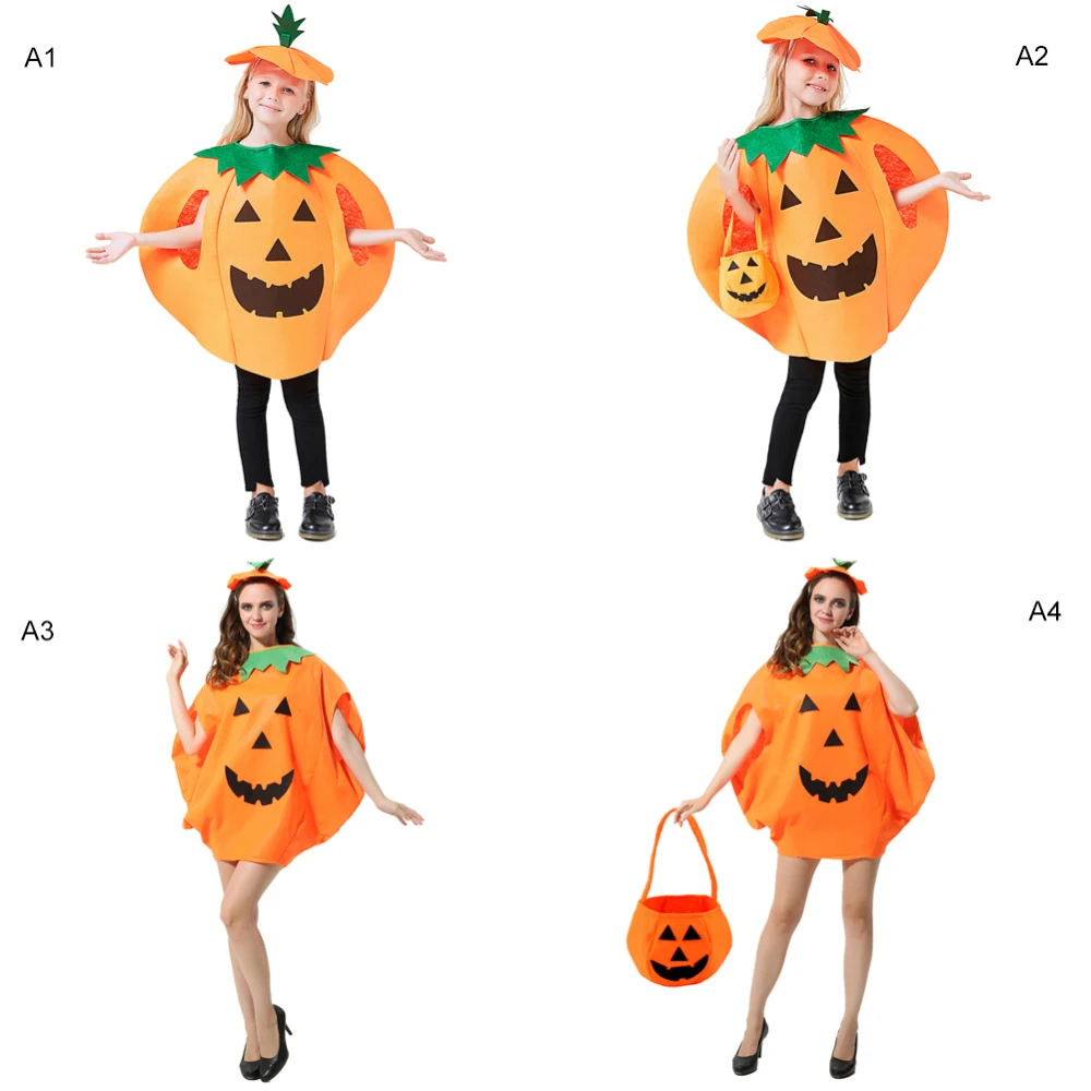 Halloween Pumpkin Cosplay Dress Children's Makeup Show Clothes Party Decoration for Kids Adult | Детская одежда и обувь