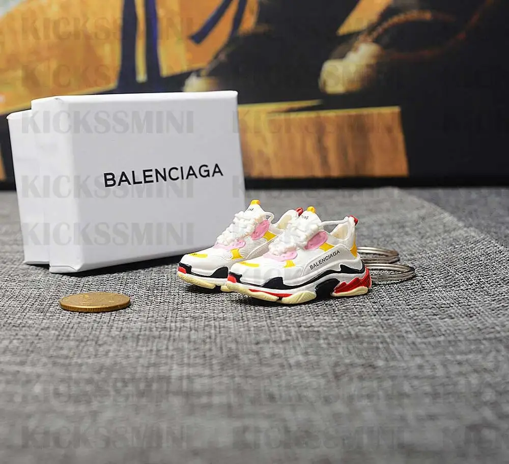 a pair w metal ring Дропшиппинг aj1 Chicago «не для перепродажи Красный» брелок в виде кроссовка Air Jordan 1 3D мини-кроссовки, запатентованный спортивный обувной брелок с кроссовком - Цвет: a pair w metal ring