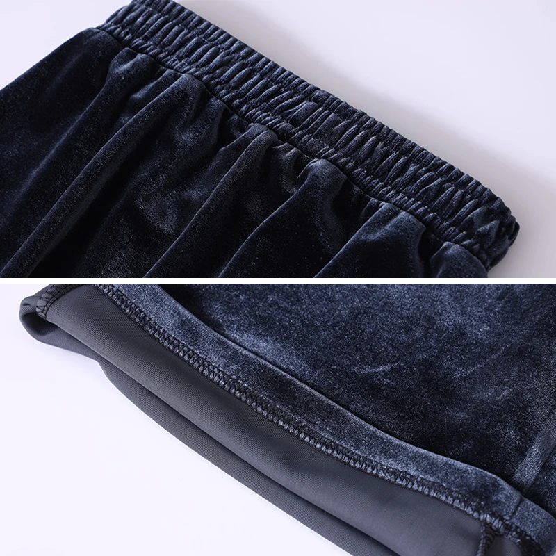 

Women Casual Pants Wide Leg Golden Velvet Loose Warm Females Soft Leisure Trendy Chic Retro Street Wear All-match Fashion New