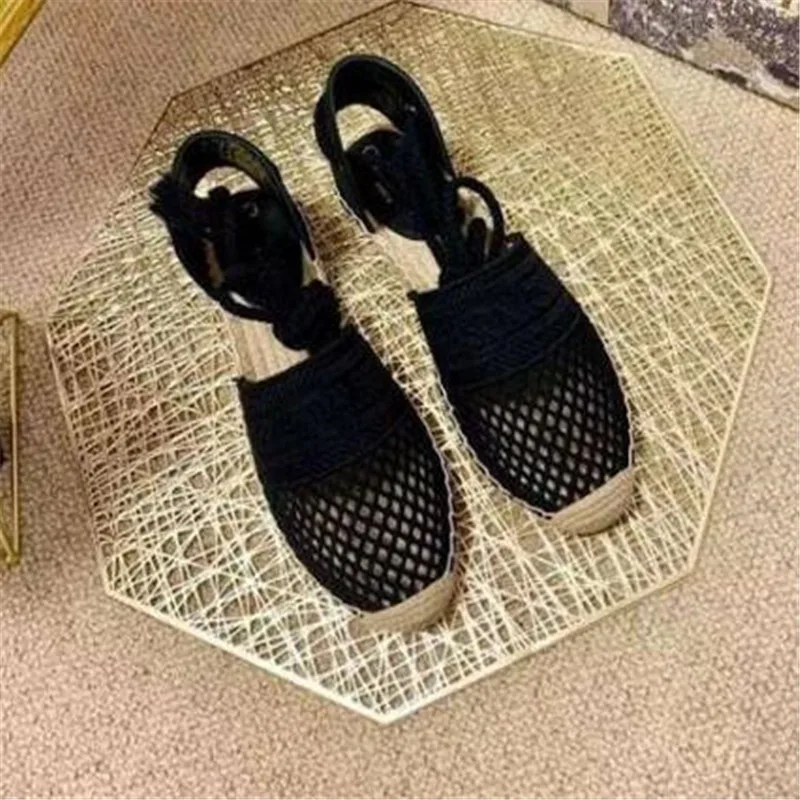 

Prowow Fishing Net Sandals Summer Sandals Elegant Ladies Shoes Round Toe Sandals Zapatos Mujer Zapatos De Mujer Women Shoes