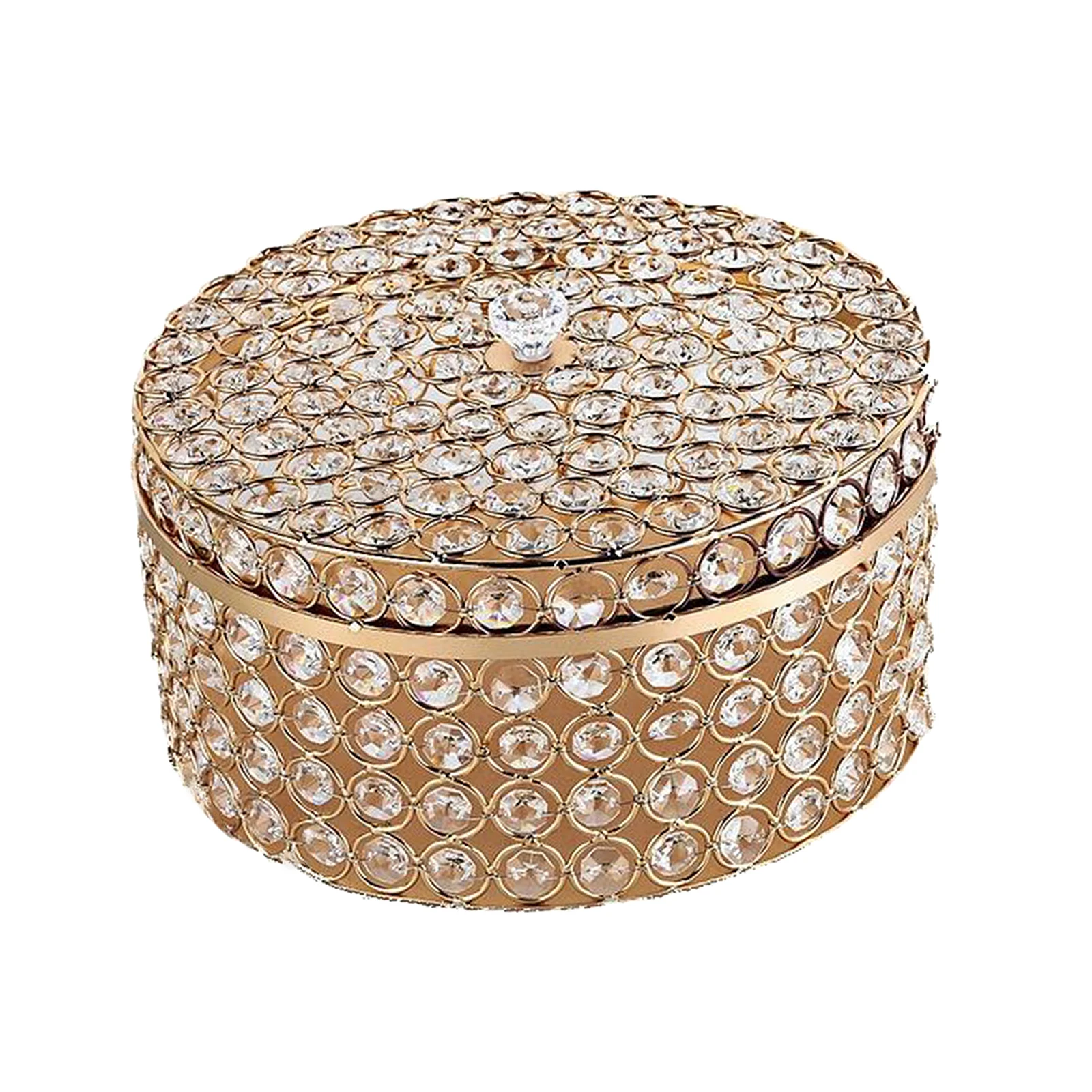 

Mirror Crystal Vanity Trinket Jewelry Box Decorative Tray Wedding Table Present