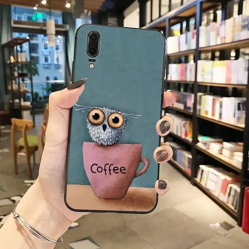 

Cute Owl Lover Cartoon Phone Case For Huawei honor Mate P 10 20 30 40 i 9 8 pro x Lite smart 2019 nova 5t