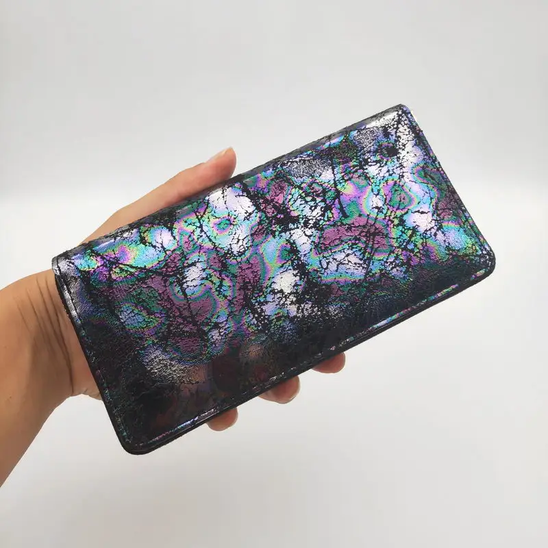 KANDRA новые цветные женские длинные кошельки из искусственной кожи Модные рождественские кошельки медная молния Женский держатель для карт
